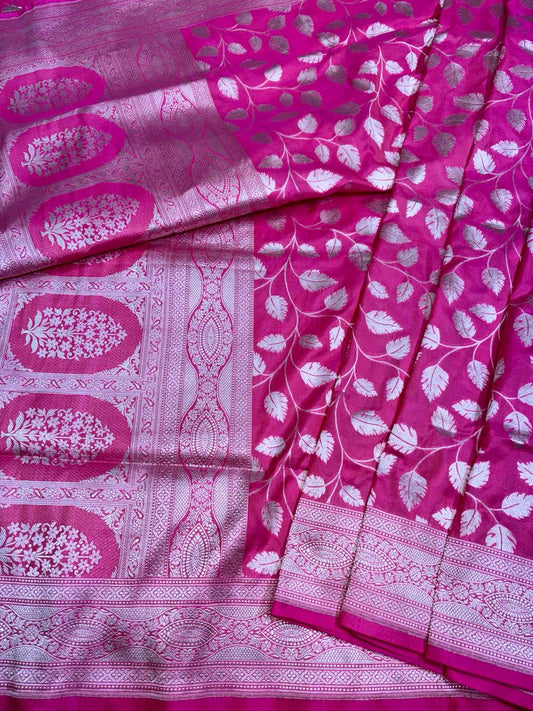 Banarasi Handloom Katan Silk Saree Garnet Color