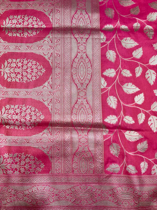 Banarasi Handloom Katan Silk Saree Garnet Color