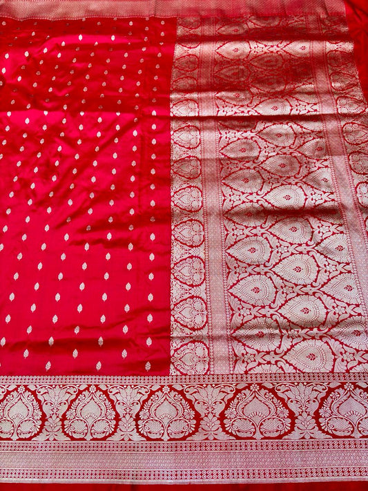 Banarasi Handloom Katan Silk Saree Garnet Color