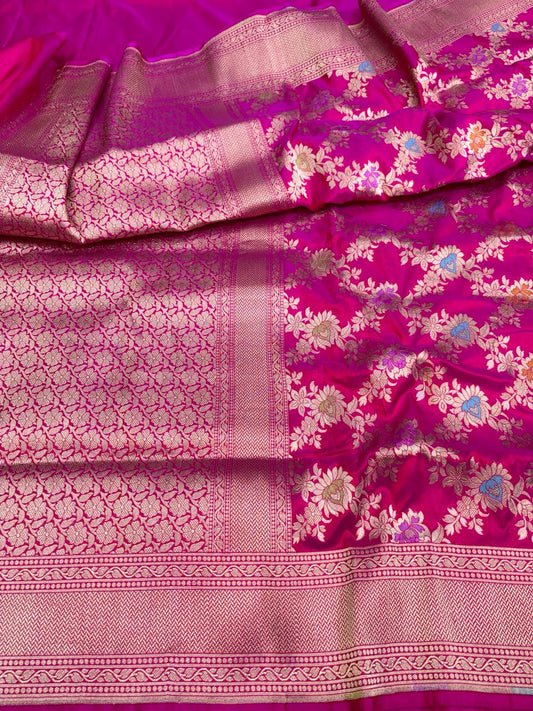 Banarasi Handloom Katan Silk Saree Garnet Color