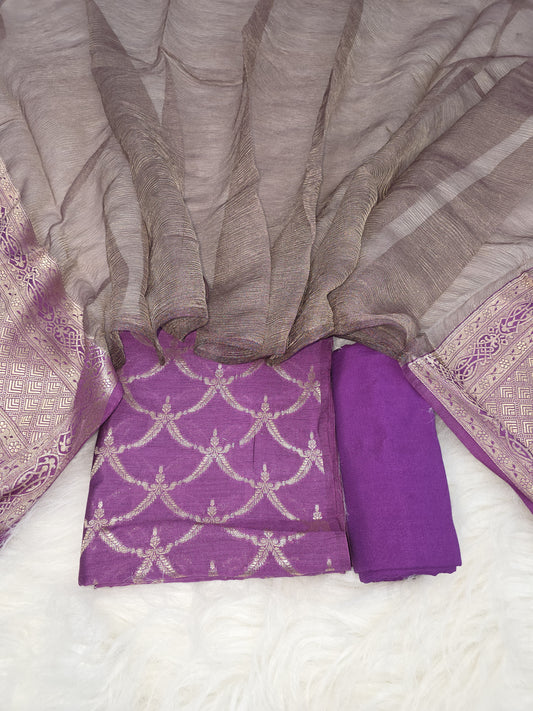 Banarasi Pure Moonga Silk Suit 3pcs