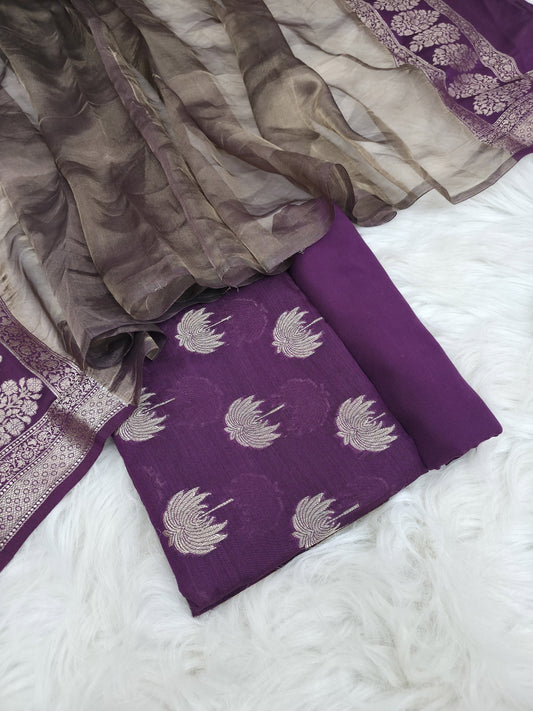 Banarasi Pure Moonga Silk Suit 3pcs