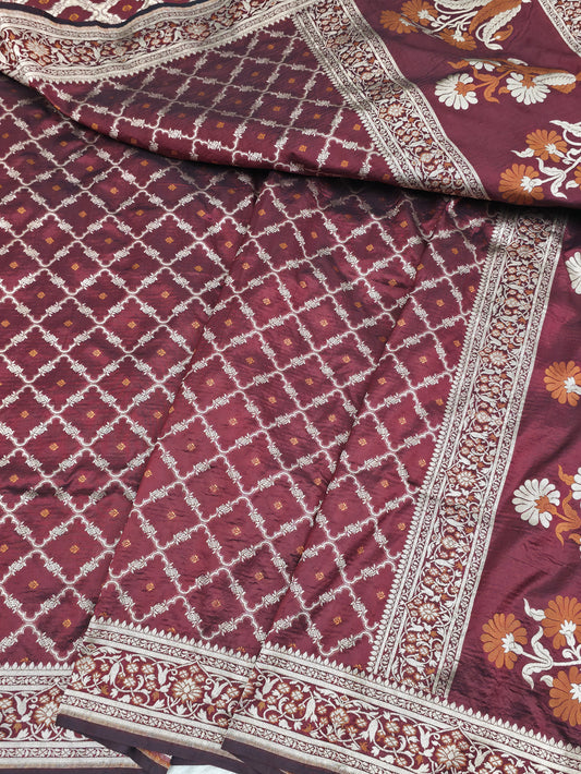 Jaal Booti Masterpiece Banarasi Pure Katan Silk Saree