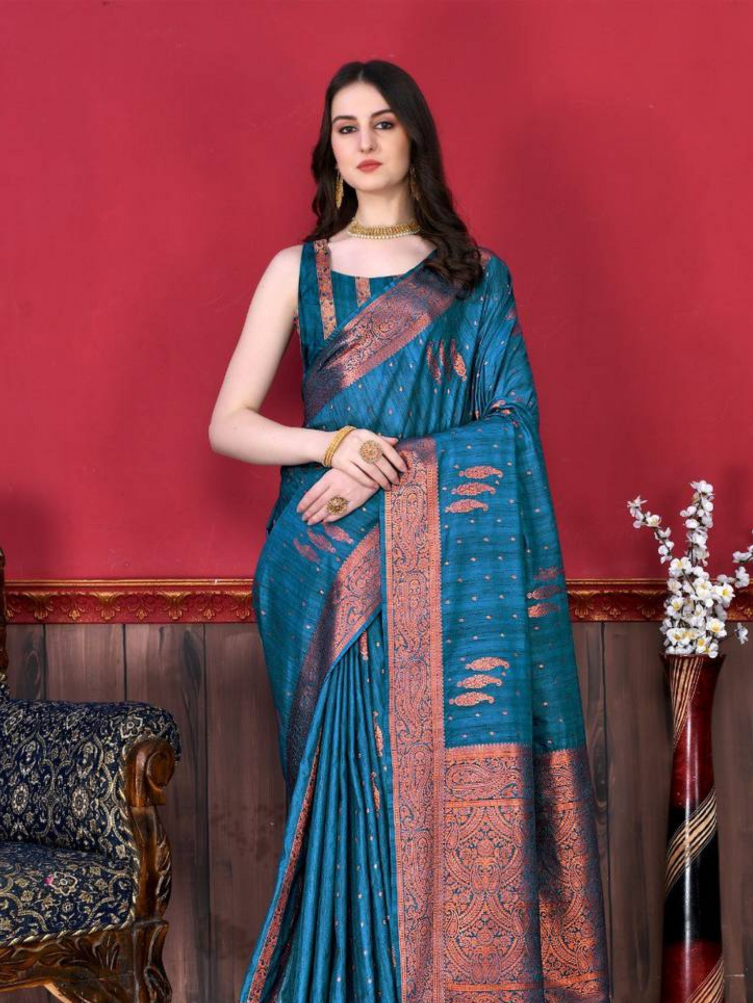 Handloom Katan Silk Saree Kadhua