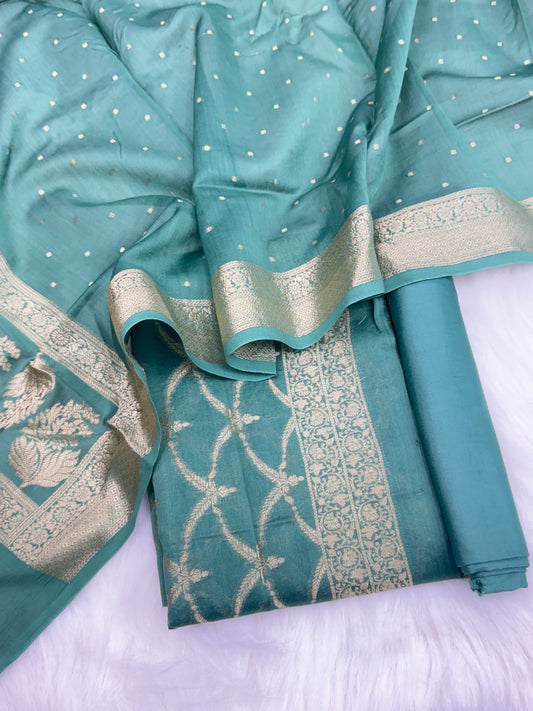 Pure Chanderi Silk Banarasi Suit