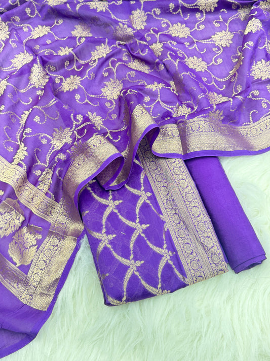 Pure Chanderi Silk Banarasi Suit