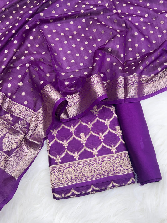 Pure Chanderi Silk Banarasi Suit