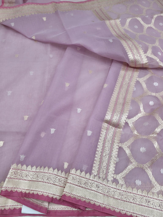 Booti Masterpiece Banarasi Pure Kora Silk Saree