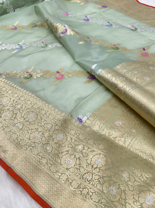 Pure Kora Silk Banarasi Handloom Saree