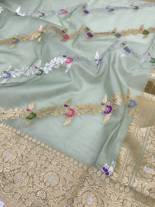 Pure Kora Silk Banarasi Handloom Saree