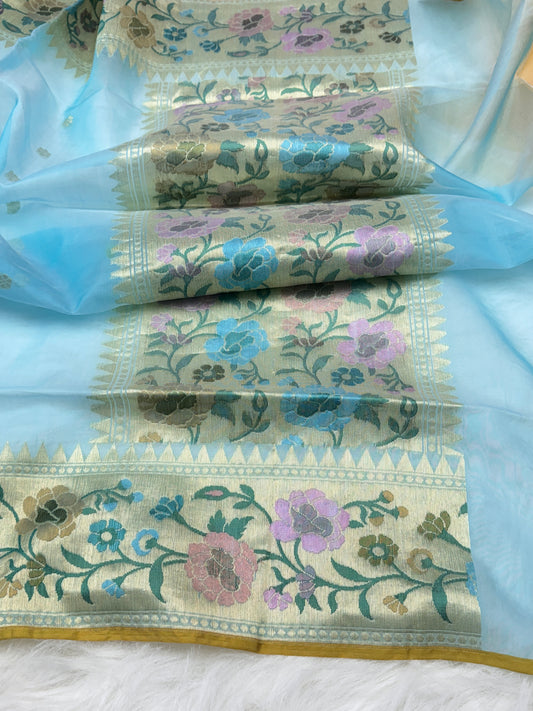 Pure Kora Silk Banarasi Handloom Saree