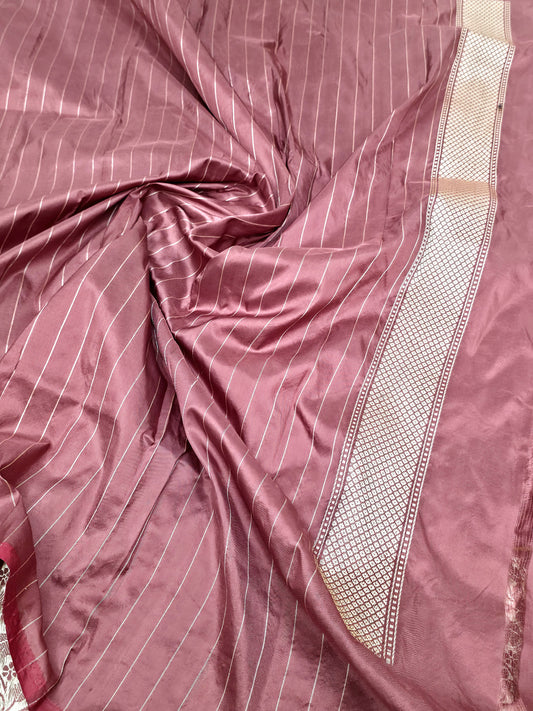 Copper Handwoven Masterpiece Banarasi Pure Katan Silk Saree