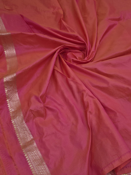 Peach Minakari Masterpiece Banarasi Pure Katan Silk Saree