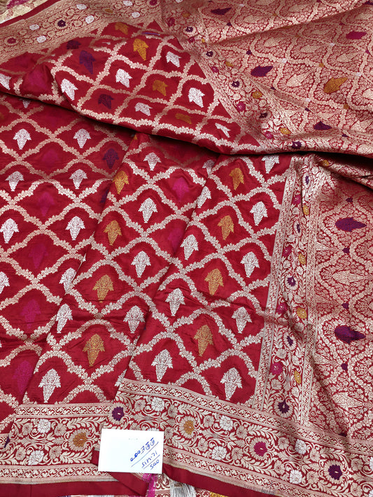 Red Masterpiece Banarasi Pure Katan Silk Saree