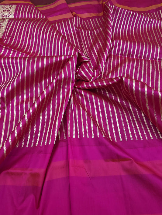 Black Handwoven Masterpiece Banarasi Pure Katan Silk Saree