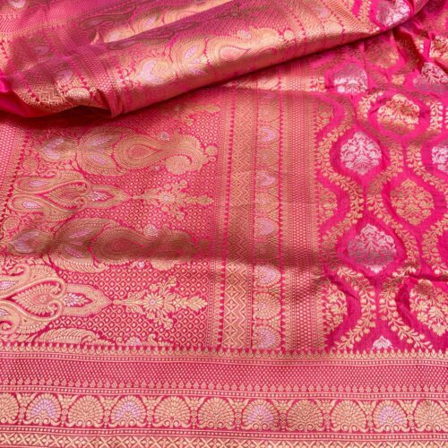 Banarasi Handloom Pure Katan Silk Saree Pink Color