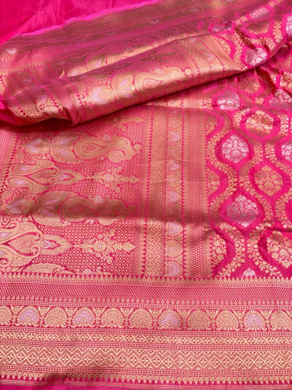 Banarasi Handloom Pure Katan Silk Saree Pink Color