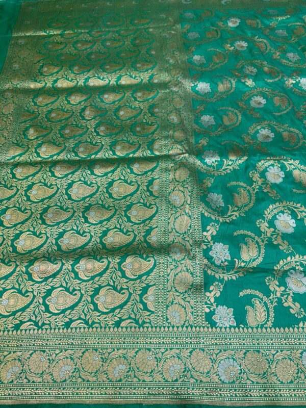 Banarasi Handloom Pure Katan Silk Saree Sea Green Color