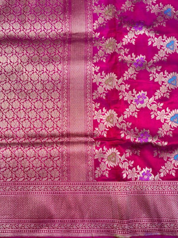 Banarasi Handloom Pure Katan Silk Saree Magenta Color