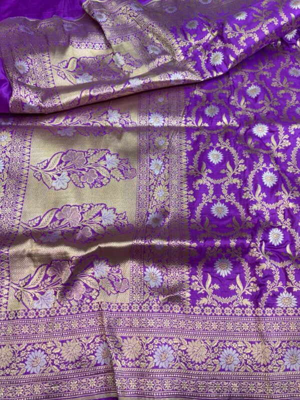 Banarasi Handloom Pure Katan Silk Saree Purple Color