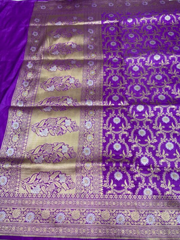 Banarasi Handloom Pure Katan Silk Saree Purple Color