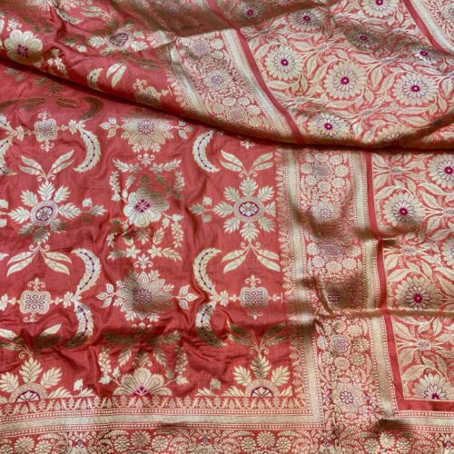 Banarasi Handloom Pure Katan Silk Saree Red Color