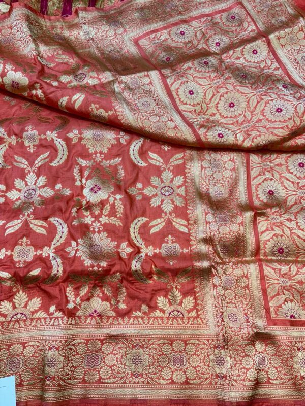 Banarasi Handloom Pure Katan Silk Saree Red Color