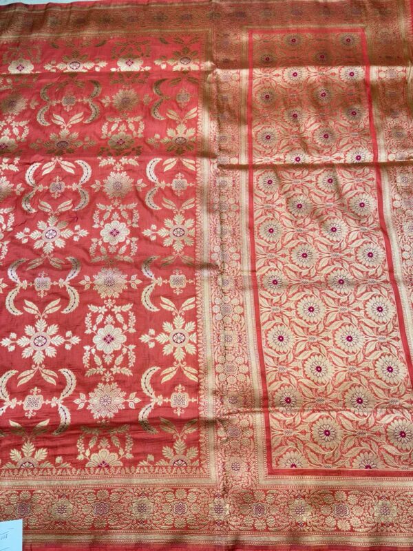 Banarasi Handloom Pure Katan Silk Saree Red Color