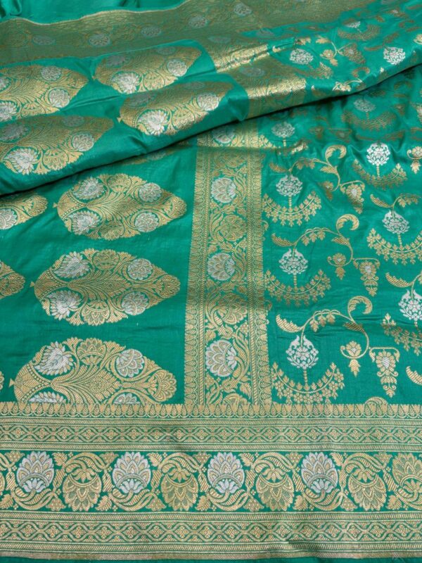 Banarasi Handloom Pure Katan Silk Saree Sea Green Color