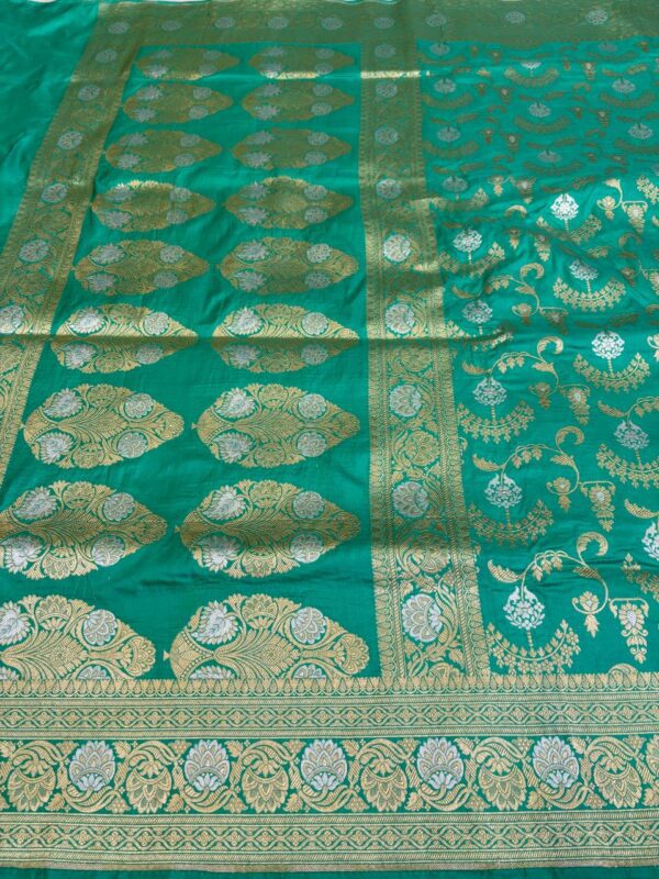 Banarasi Handloom Pure Katan Silk Saree Sea Green Color